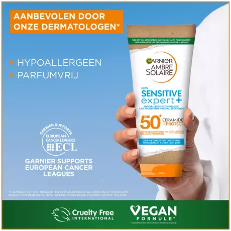 Garnier Ambre Solaire Sensitive Expert Hypoallergene Zonnebrandmelk SPF50 175 ML