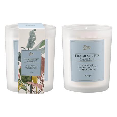 Etos Geurkaars Lavendel, Sandelhout & Mandarijn