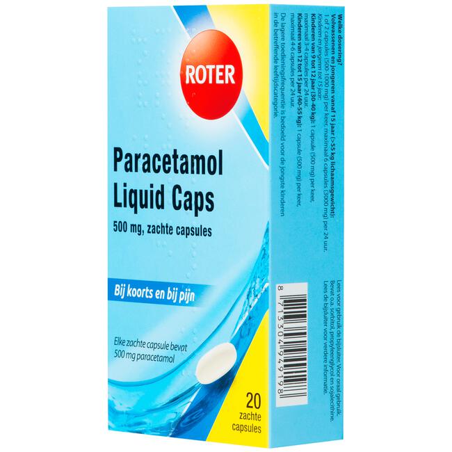Roter Paracetamol Liquid Caps 500 mg 20 tabletten