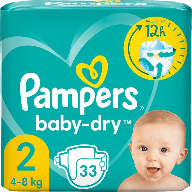 Pampers Baby-Dry Luiers Maat 2 4KG-8KG 33 stuks