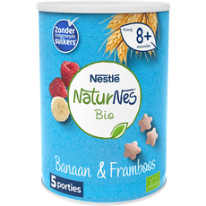 NaturNes Bio Nutripops Banaan Framboos 8+ Baby Snack Biologisch