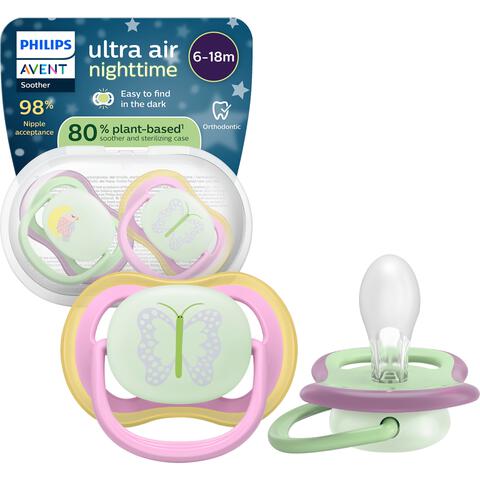 Philips Avent Fopspeen Ultra Air Night  6-18M Double Pack - SCF376/29