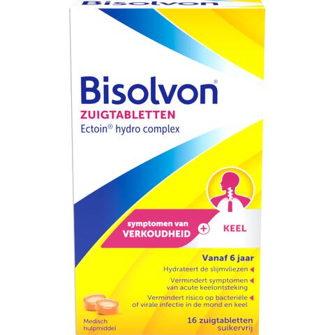 Bisolvon Droge Hoest en Keelpijn Zuigtabletten 16 stuks