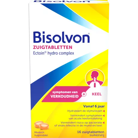 Bisolvon Droge Hoest en Keelpijn Zuigtabletten 16 stuks