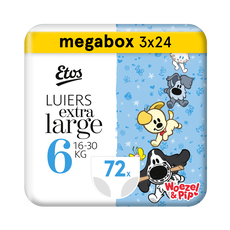 Etos Woezel & Pip Luiers XL Megabox Maat 6 16-30 kg 72 stuks