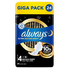 Always Ultra Secure Night Maandverband Met Vleugels 24 Stuks