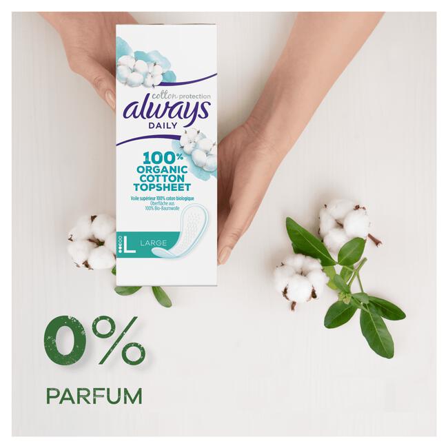 Always Dailies Cotton Protection Inlegkruisjes Groot 32 Stuks