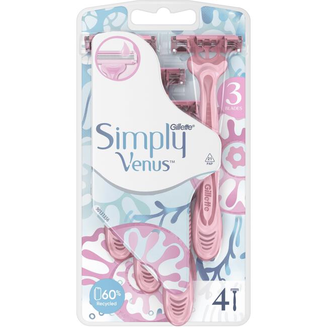 Gillette Venus Simply 3 Wegwerpmesjes 4 Stuks