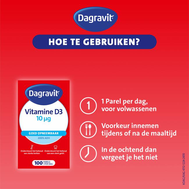 Dagravit Vitamine D pearls 10 μg 100 parels