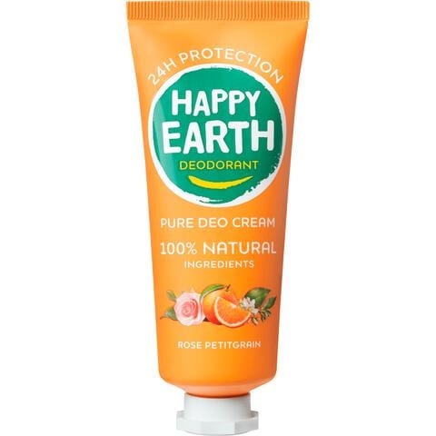 Happy Earth 100% Natuurlijke Rose Petitgrain Deodorant Crème 40 ML