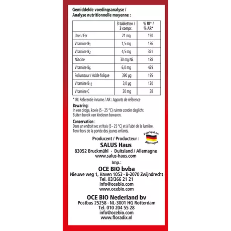 Floradix Ijzer Lactose vrij Tabletten 147 stuks