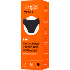 Snuggs Basics Menstruatieondergoed Zwart Maat M 
