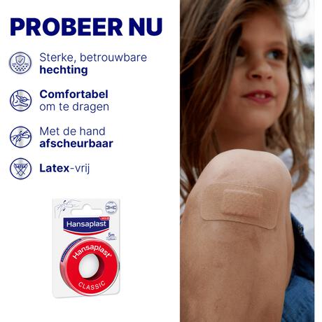 Hansaplast Classic Hechtpleister 5 M x 1,25 CM