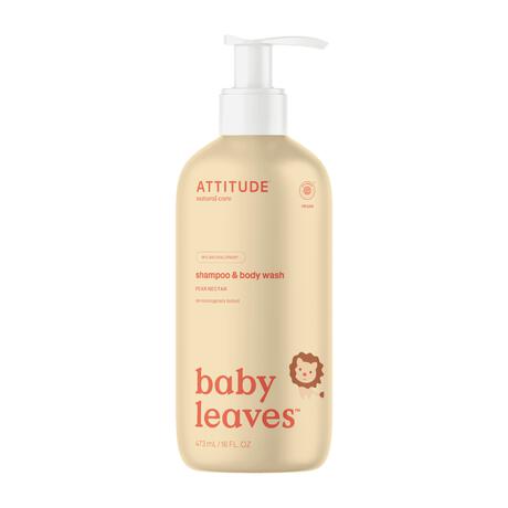 ATTITUDE Baby Leaves 2-in-1 Shampoo & Body Wash Peer & Nectar 473 ML
