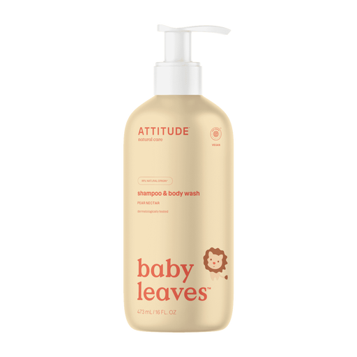 ATTITUDE Baby Leaves 2-in-1 Peer & Nectar Shampoo & Body Wash 473 ML