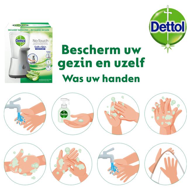 Dettol No Touch Zeepdispenser Met Aloë Vera Handzeep Navulling 250 ML