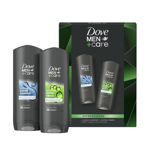 Dove Dm+C Shower Duo Giftset (Clean Comfort + Extra Fresh) 250 Ml