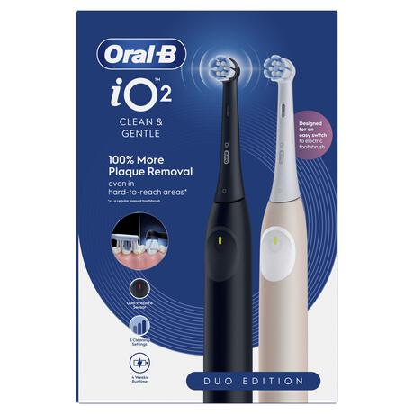 Oral-B iO 2 Zwart & Roze Duo Elektrische Tandenborstels