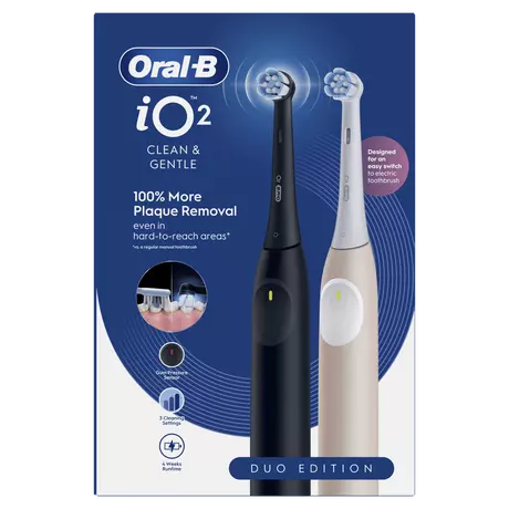 Oral-B iO 2 Zwart & Roze Duo Elektrische Tandenborstels