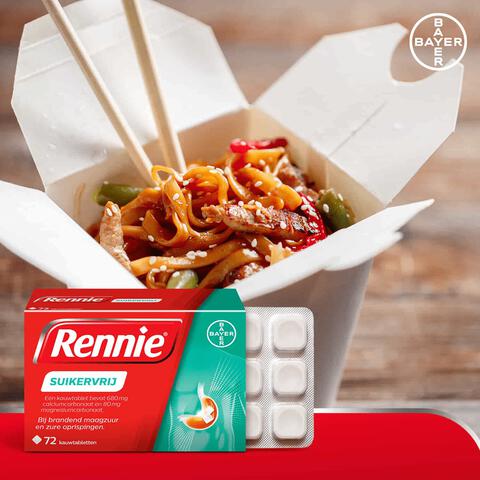 Rennie Suikervrij Kauwtabletten Bij Brandend Maagzuur 72 Stuks