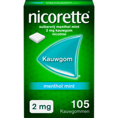 Nicorette suikervrij Kauwgom 30/105 stuks, 2 mg nicotine
