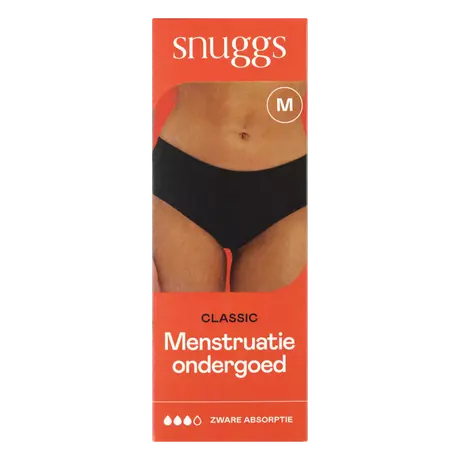 Snuggs Menstruatieondergoed Zware Menstruatie Classic Zwart Maat M