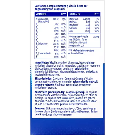 Davitamon Compleet Omega-3 Visolie Capsules 70 stuks
