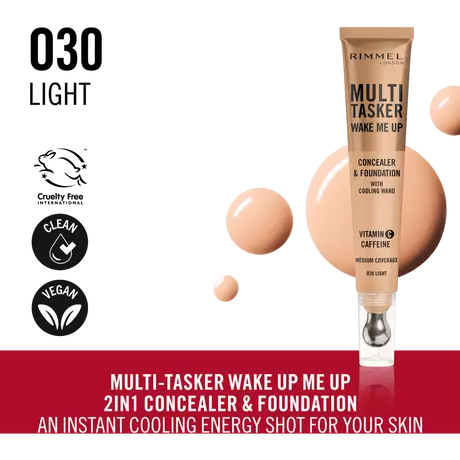 Rimmel London Multi-Tasker Wake Me Up Concealer en Foundation 030 Light