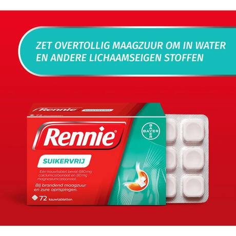 Rennie Suikervrij Kauwtabletten Bij Brandend Maagzuur 72 Stuks