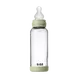 BIBS Babyfles Glas Medium Flow Silicone Sage incl. opvouwbaar trechtertje 240 ML