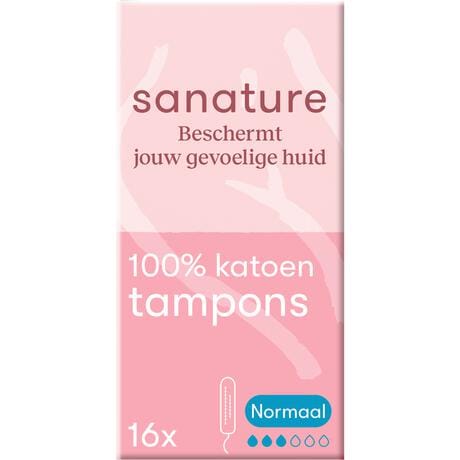 Sanature 100% Katoenen Tampons Normaal 16 stuks