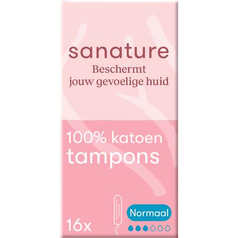 Sanature 100% Katoenen Tampons Normaal 16 stuks