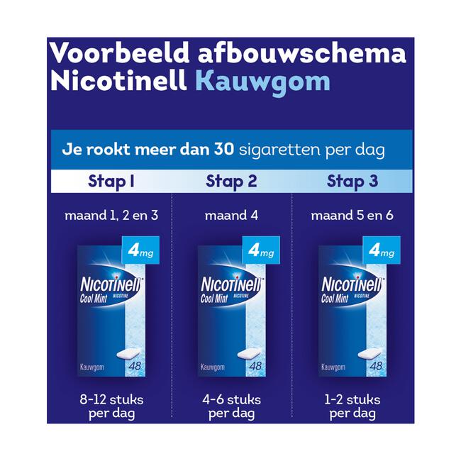 Nicotinell Kauwgom Cool Mint 2mg Stoppen met Roken 96 stuks