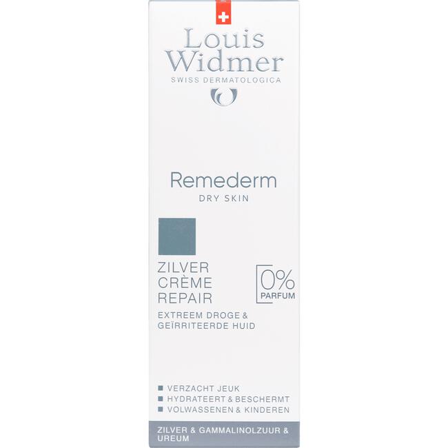 Louis Widmer Remederm Dry Skin Zilver Crème Repair Zonder Parfum 75 ML