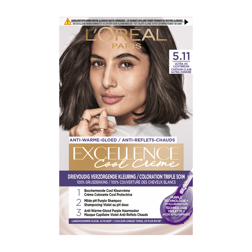 L'Oréal Paris Excellence Cool Creams Haarverf 5.11 Ultra Ash Lichtbruin