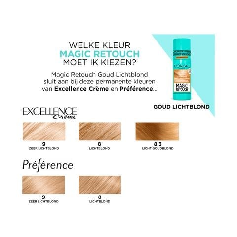 L'Oréal Paris Magic Retouch Camouflerende Uitgroeispray Goud Lichtblond 75 ML