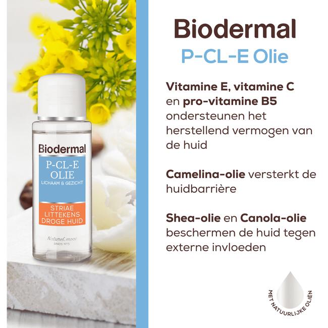 Biodermal P-CL-E Olie Huidverzorging bij Striae, Littekens en Droge Huid 75ML
