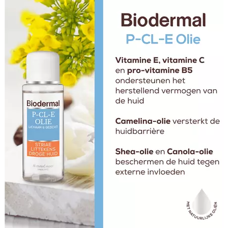 Biodermal P-CL-E Olie Huidverzorging bij Striae, Littekens en Droge Huid 75ML