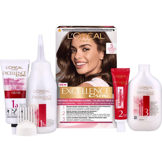 L'Oréal Paris Excellence Crème Verzorgende Crèmekleuring 5 Lichtbruin