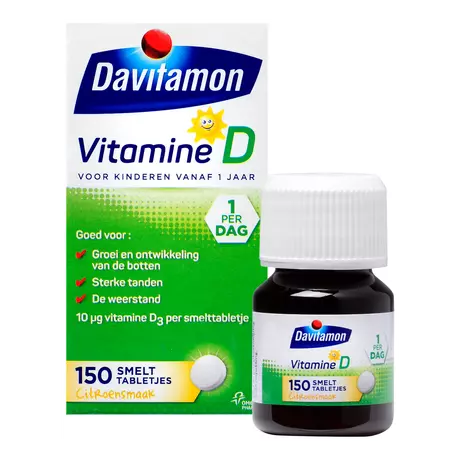 Davitamon Vitamine D Kind Citroensmaak Smelttabletten 150 stuks