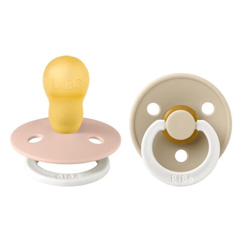 BIBS Glow in the dark Fopspeen Two Pack Natuurlijk Rubber Blush/Vanilla Maat 3