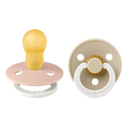 BIBS Glow In The Dark Fopspeen Rond Latex Maat 3 Blush/Vanilla 2 stuks
