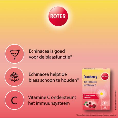Roter Cranberry Vitamine C Echinacea 30 tabletten