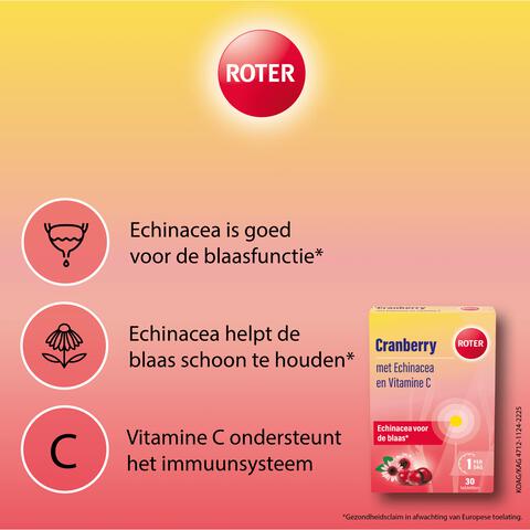 Roter Cranberry Vitamine C Echinacea 30 tabletten