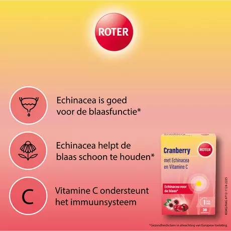 Roter Cranberry Vitamine C Echinacea Tabletten 30 stuks