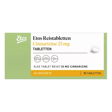 Etos Cinnarizine Reistabletten 25 MG 10 stuks