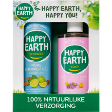 Happy Earth Giftset Cedar Lime Douchegel en Lavender Ylang Handzeep