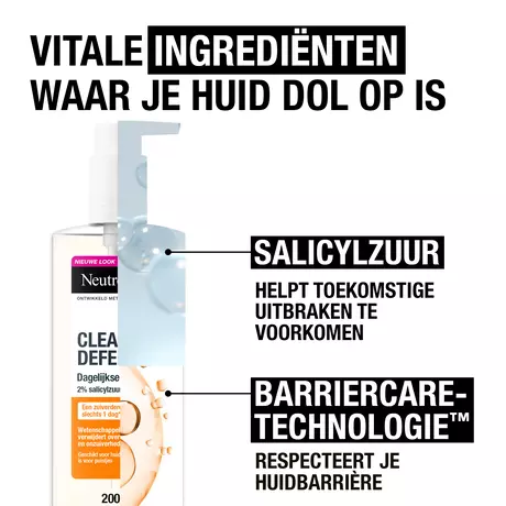 Neutrogena Clear & Defend Dagelijkse Gezichtsreiniging Acne en Onzuivere Huid 200 ML