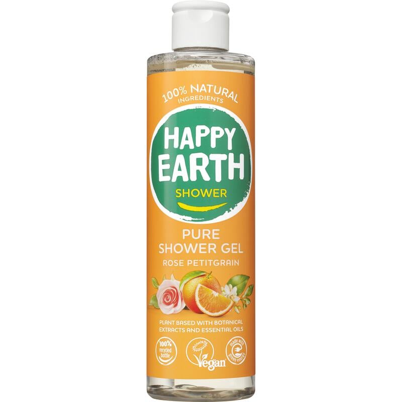 Happy Earth 100% Natuurlijke Rose Petitgrain Douchegel 300 ML