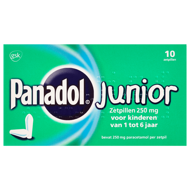 Panadol Junior Zetpillen 250 mg Voor Kinderen Van 1 Tot 6 Jaar